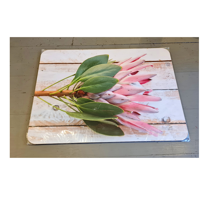 proteas, canvas, decor, inspire photography and decor, placemat, decor, pink protea