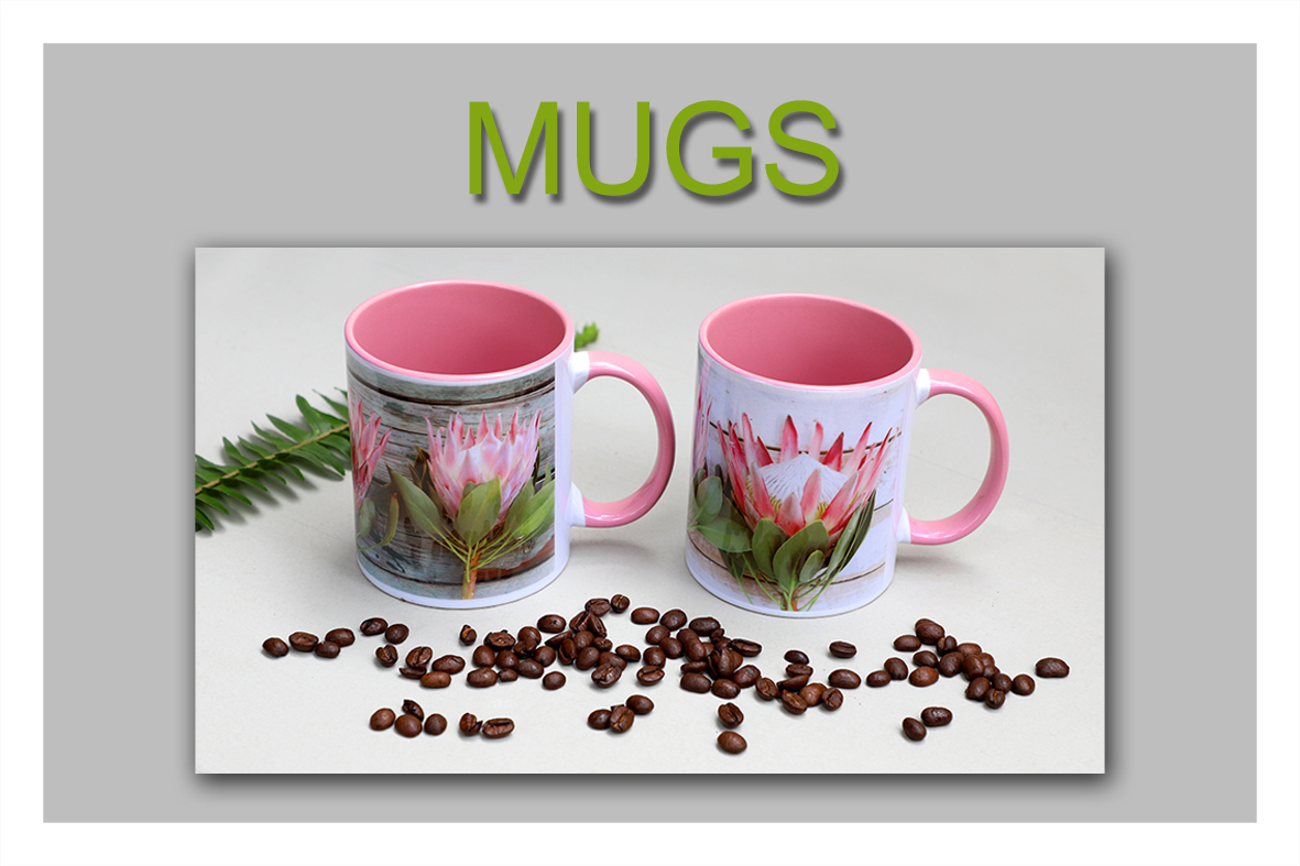 Inspire coffee mug, Red roses on black printed on a coffee mug