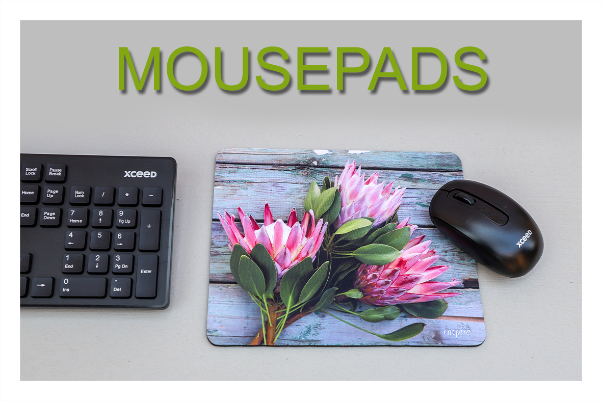 inspire photography and decor, printed mousepad, protea, pomegranate, nguni