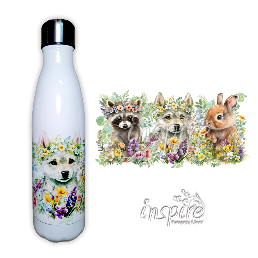 Water Bottle (Woodlands: Racoon, Bunny and Wolf)